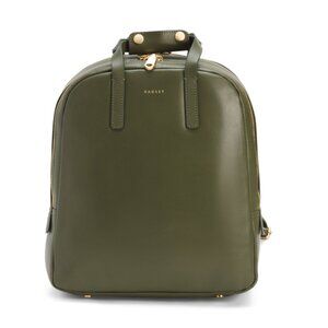 RADLEY LONDON Dark Olive Leather Dukes Place Medium Zip Around Backpack